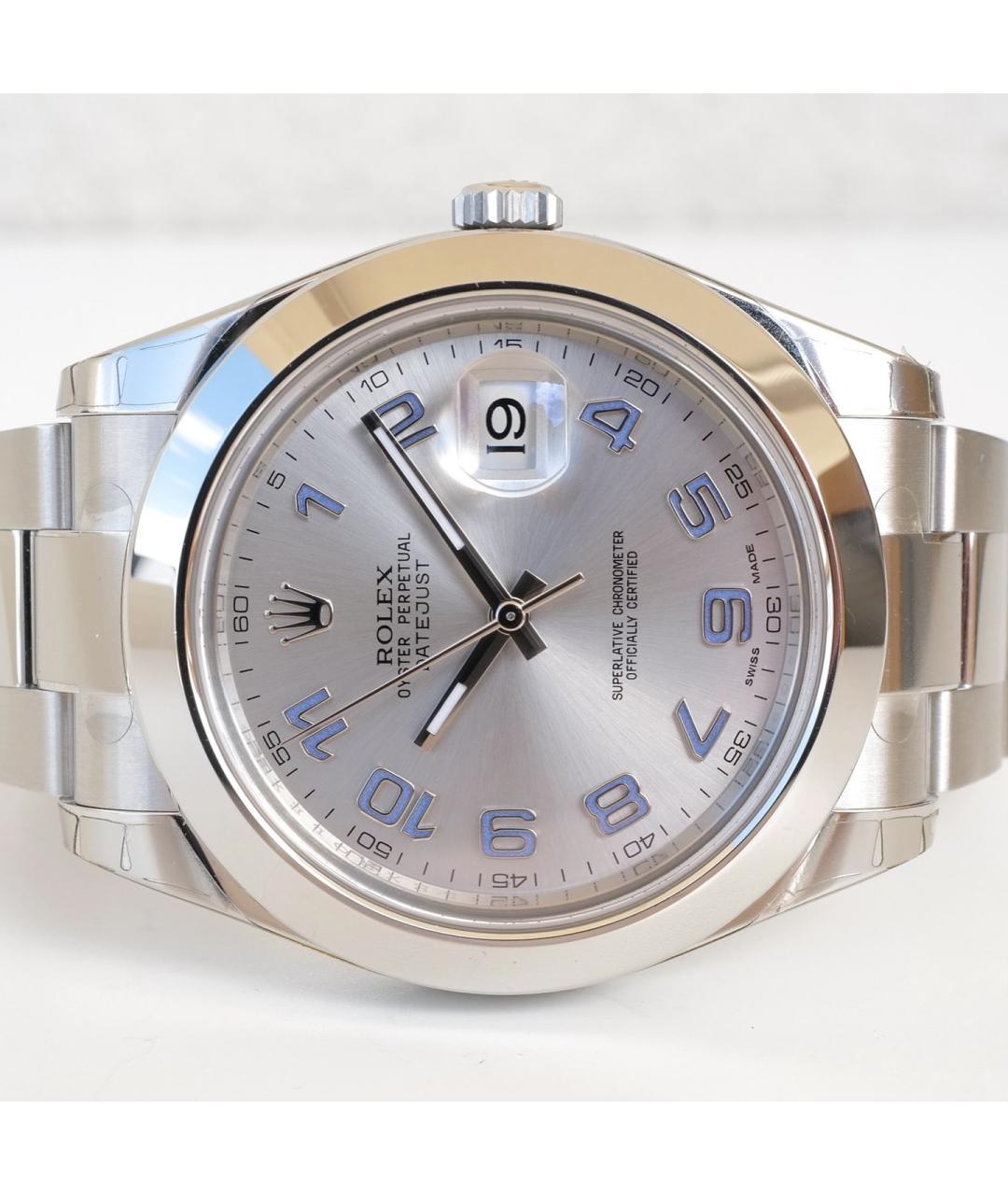 ROLEX Серебряные стальные часы, фото 2