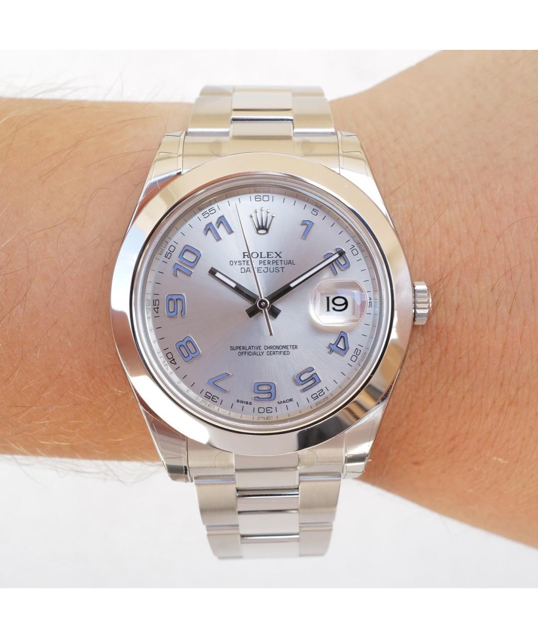 ROLEX Серебряные стальные часы, фото 4