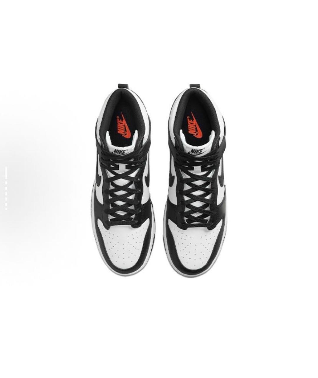 NIKE Черные кожаные высокие кроссовки / кеды, фото 4