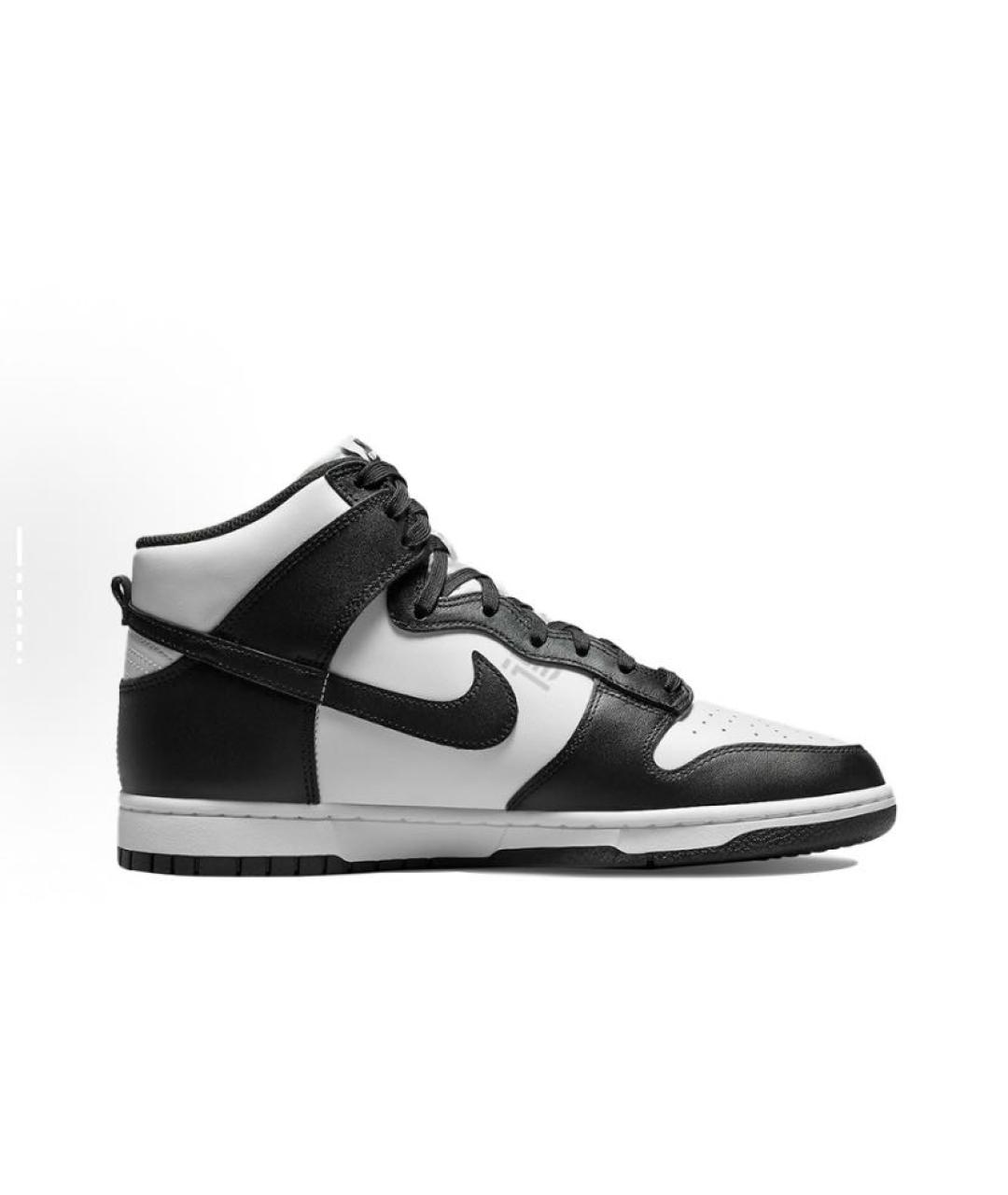 NIKE Черные кожаные высокие кроссовки / кеды, фото 7