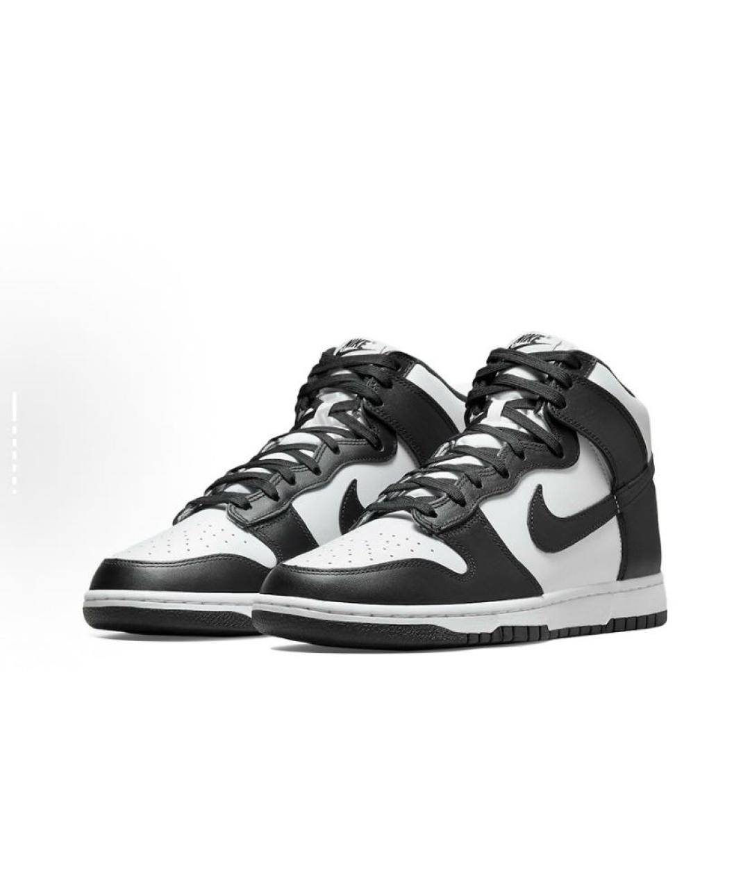 NIKE Черные кожаные высокие кроссовки / кеды, фото 3