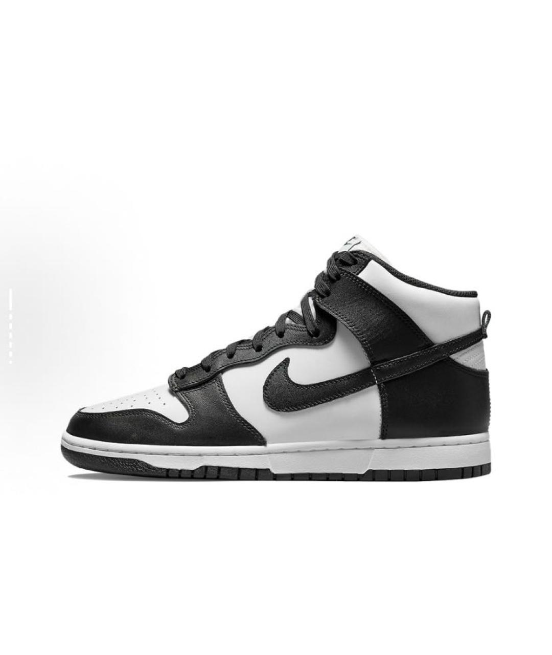 NIKE Черные кожаные высокие кроссовки / кеды, фото 2