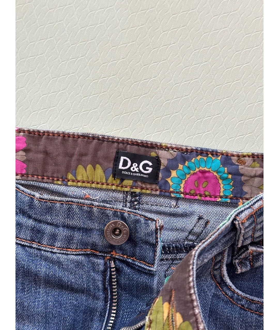 DOLCE&GABBANA Темно-синяя деним юбка мини, фото 3