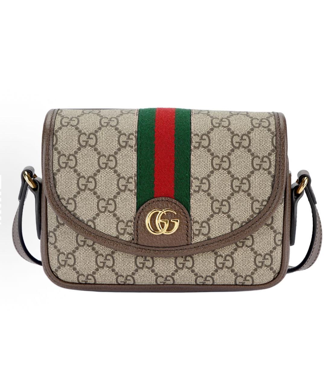 GUCCI Бежевая тканевая сумка на плечо, фото 5