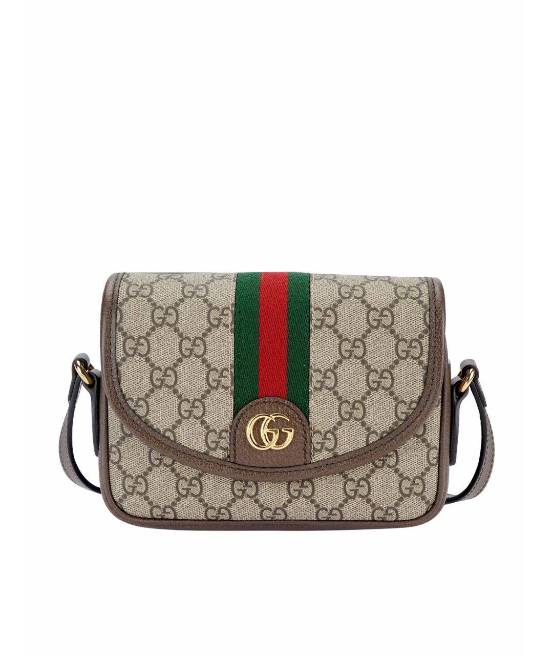 GUCCI Бежевая тканевая сумка на плечо, фото 1