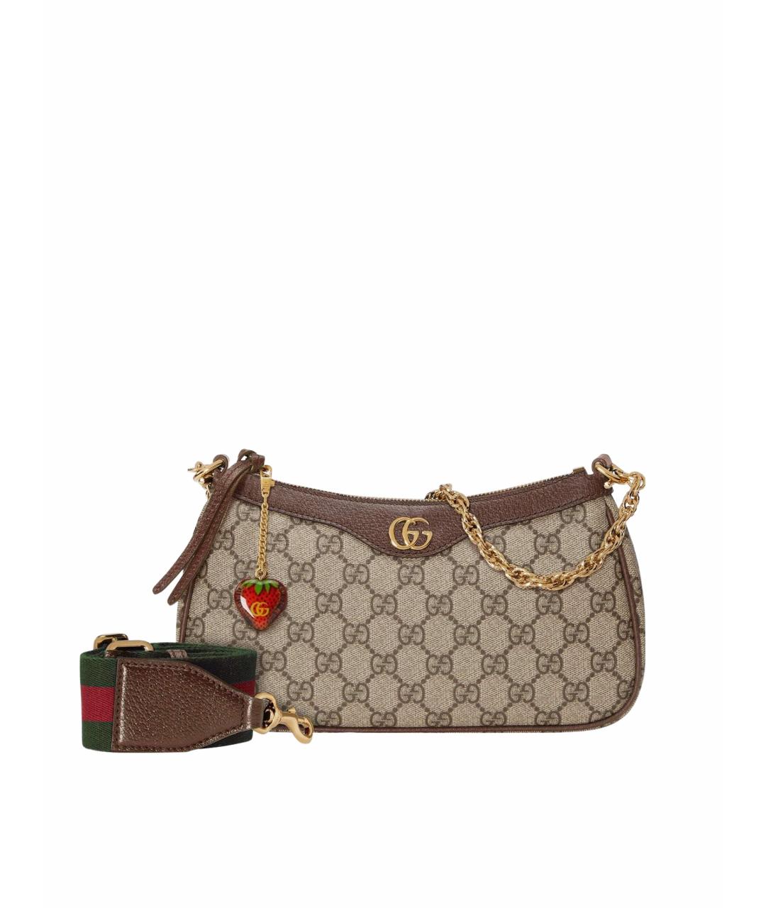 GUCCI Бежевая тканевая сумка через плечо, фото 1