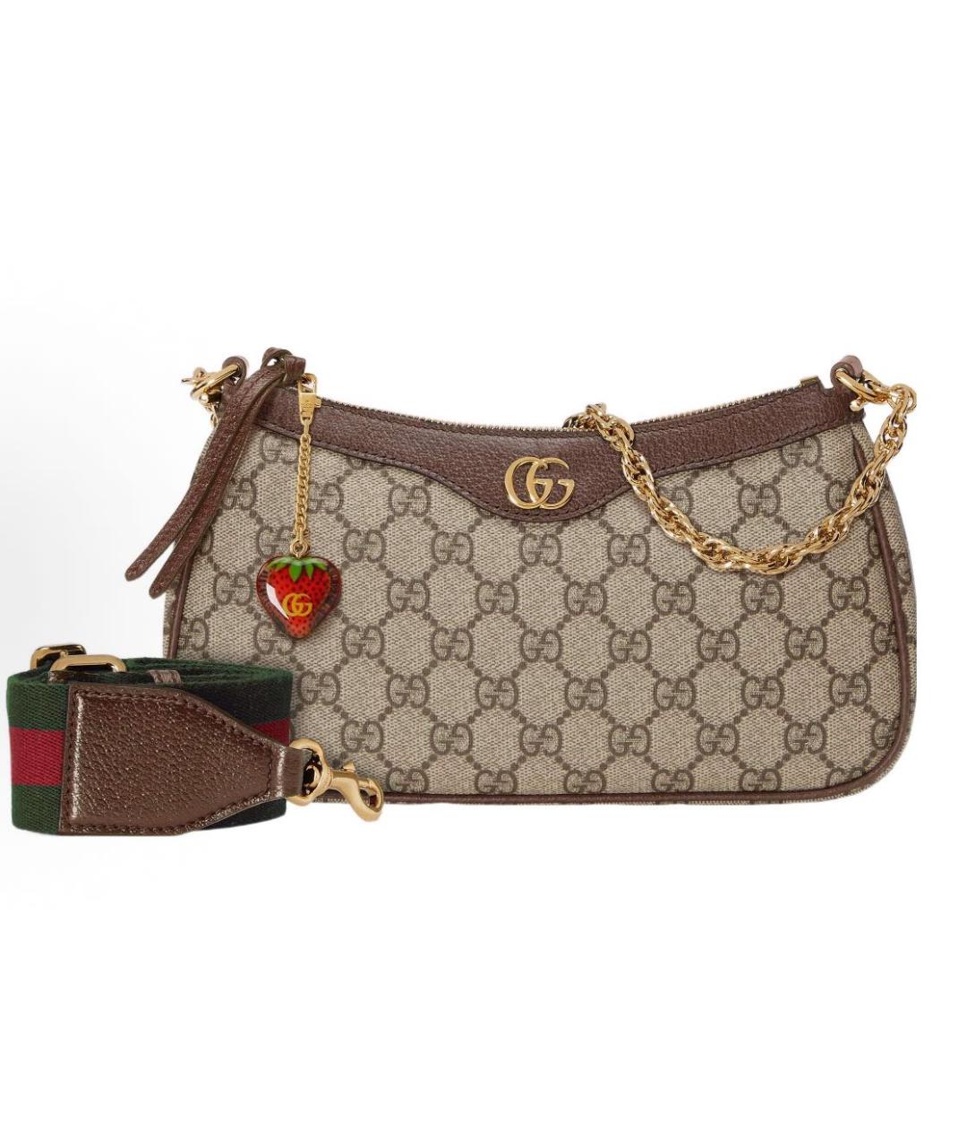 GUCCI Бежевая тканевая сумка через плечо, фото 5
