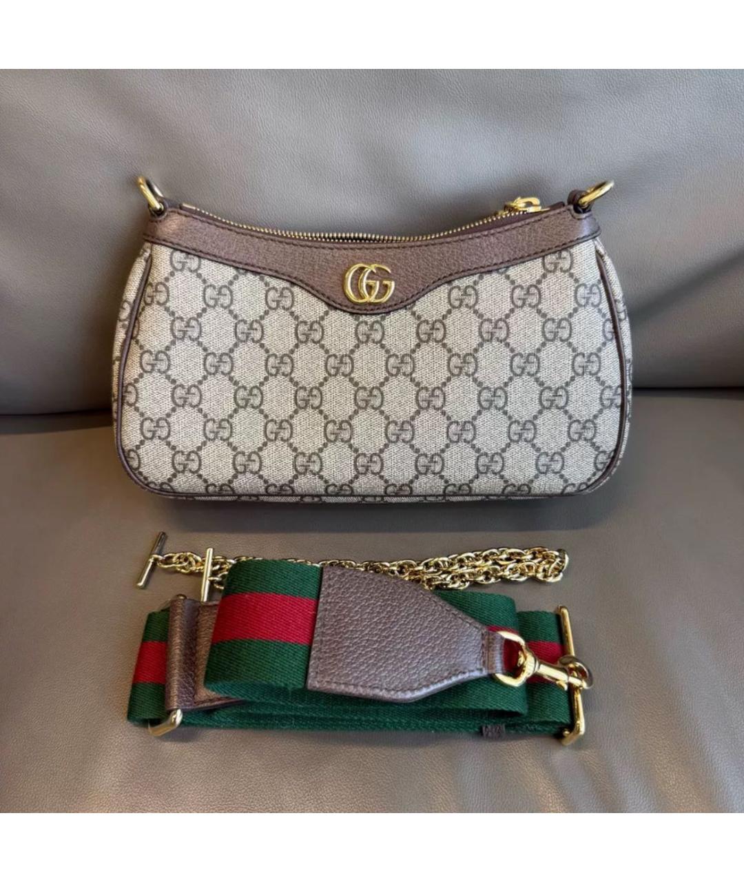 GUCCI Бежевая тканевая сумка через плечо, фото 2