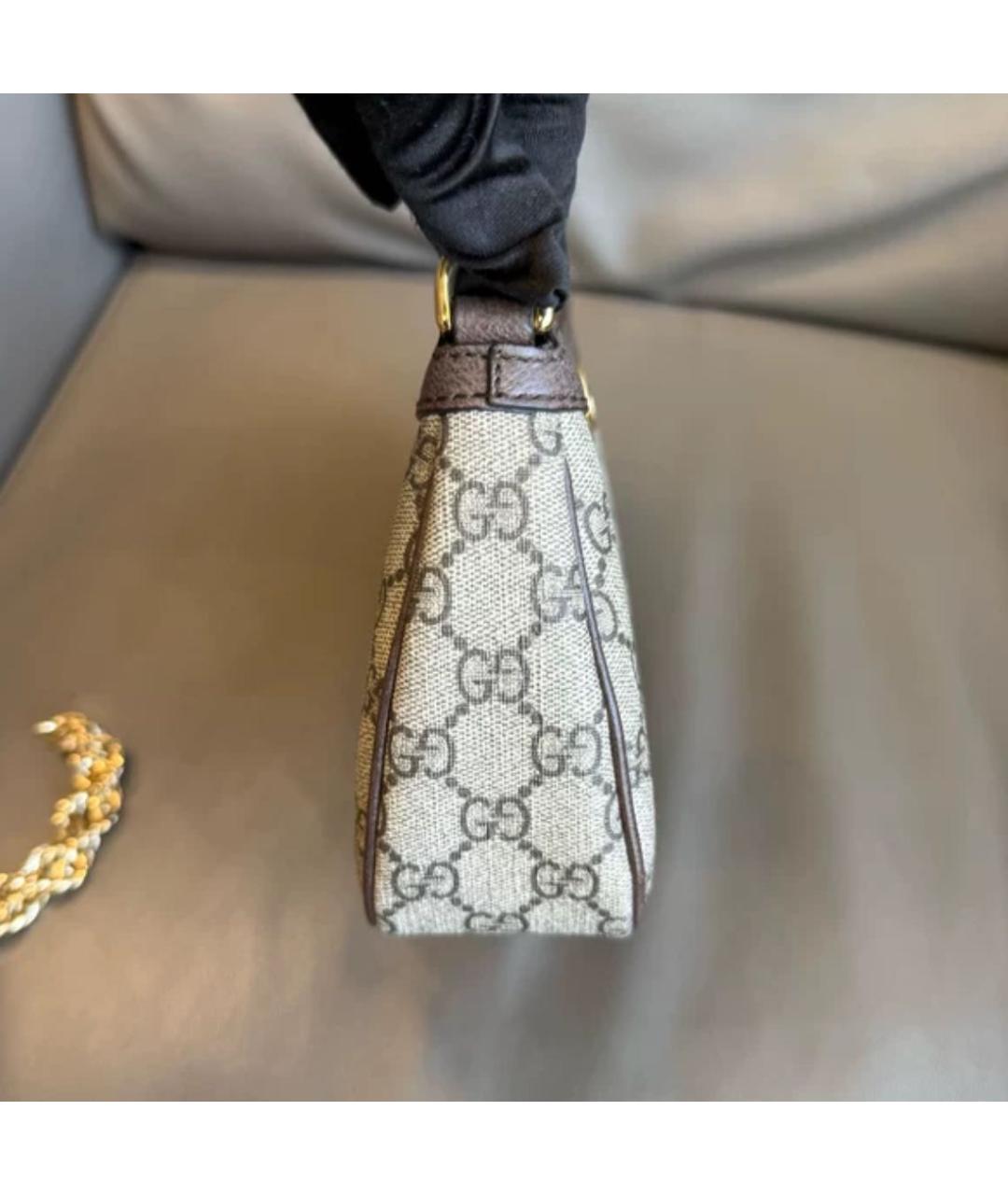 GUCCI Бежевая тканевая сумка через плечо, фото 4