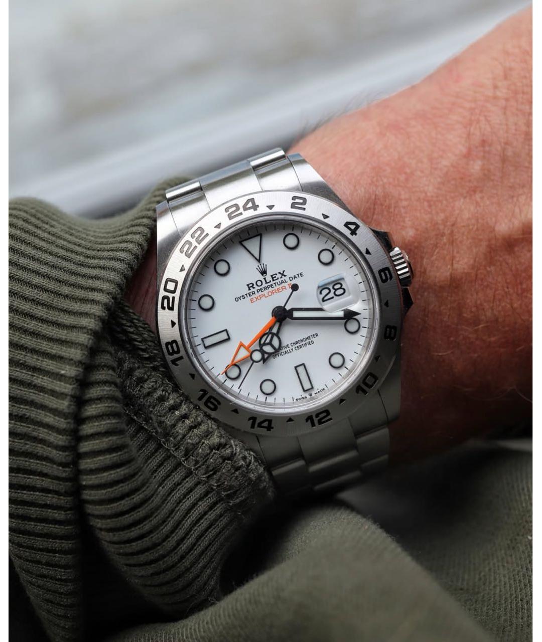 ROLEX Белые стальные часы, фото 8