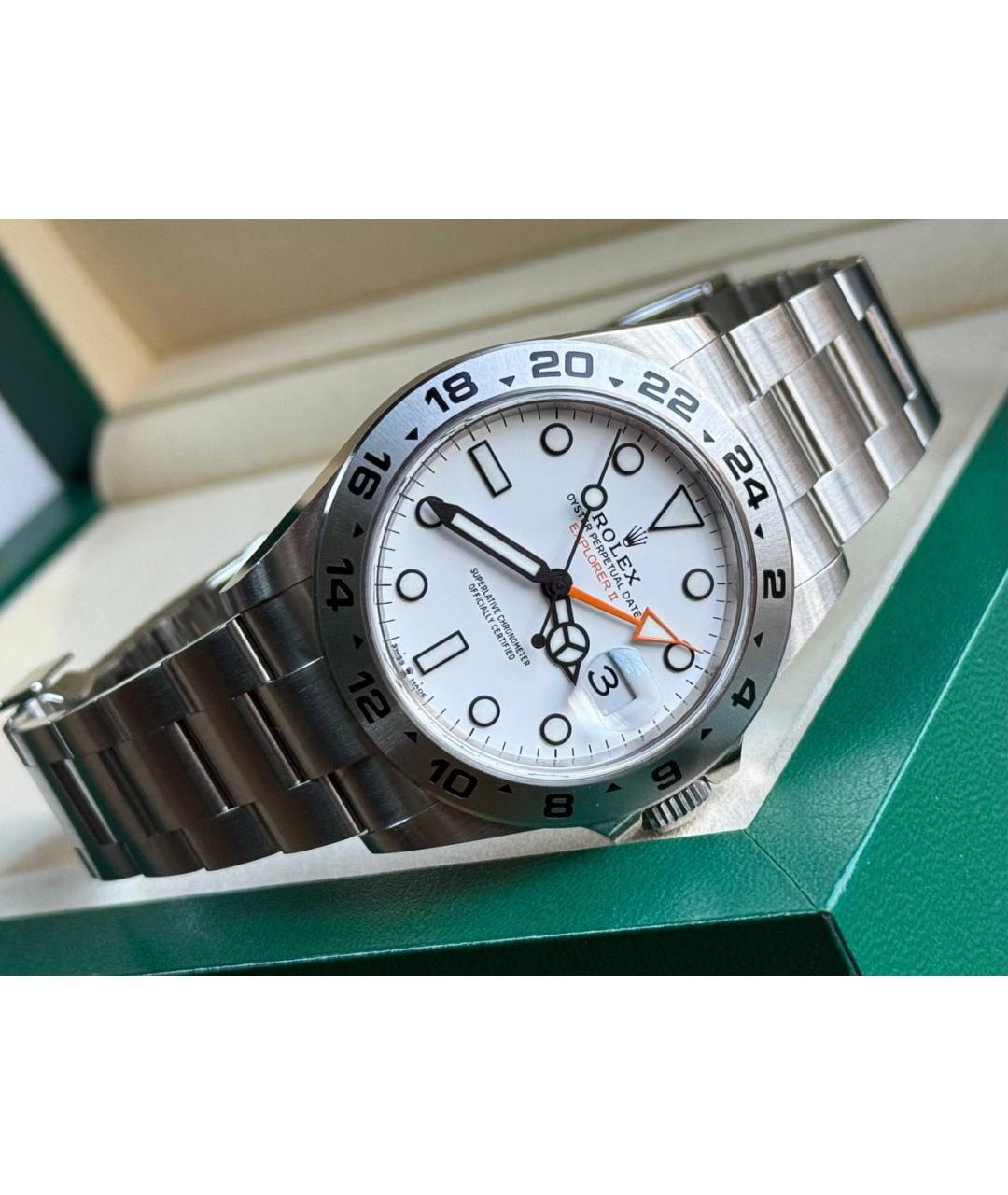 ROLEX Белые стальные часы, фото 4