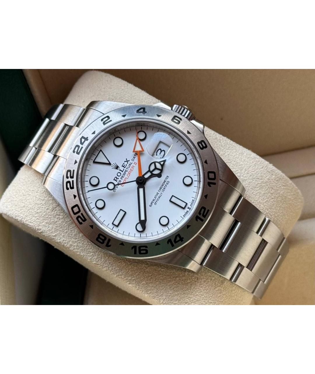 ROLEX Белые стальные часы, фото 3