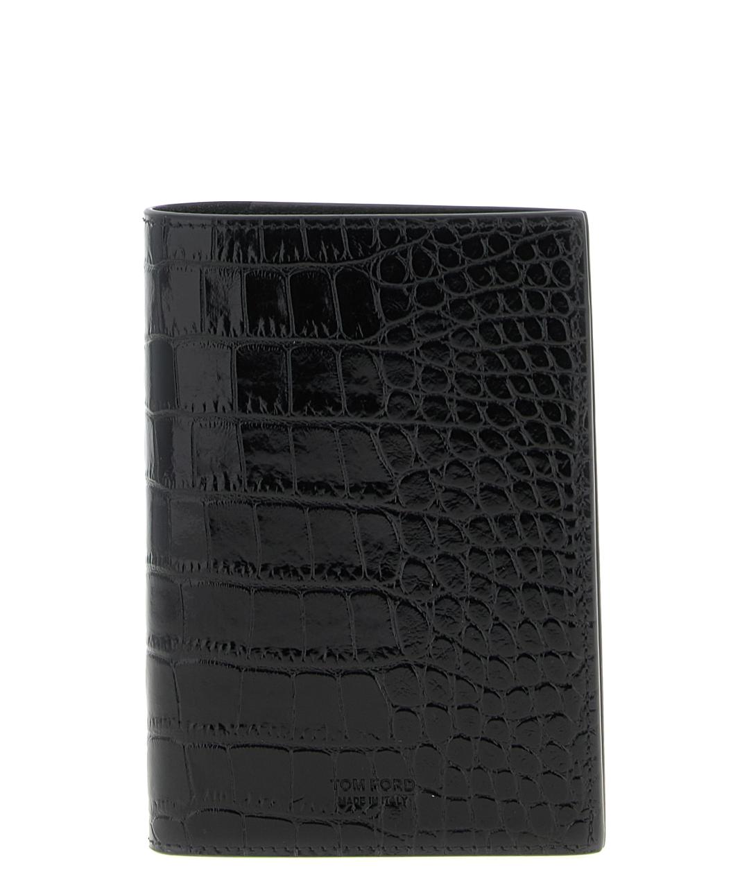 TOM FORD Черный кожаный кошелек, фото 1