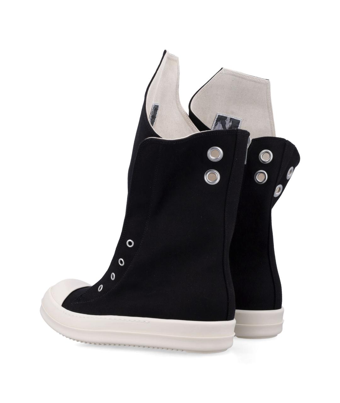 RICK OWENS DRKSHDW Черные текстильные высокие кроссовки / кеды, фото 4