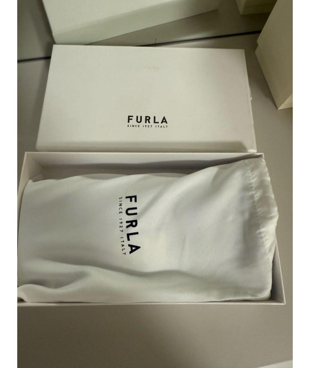 FURLA Черный кожаный кошелек, фото 6