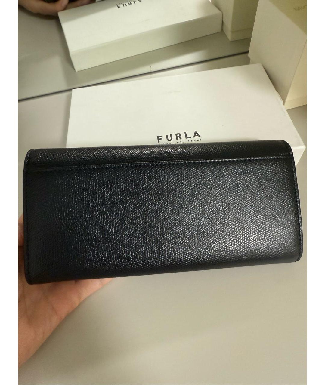 FURLA Черный кожаный кошелек, фото 3