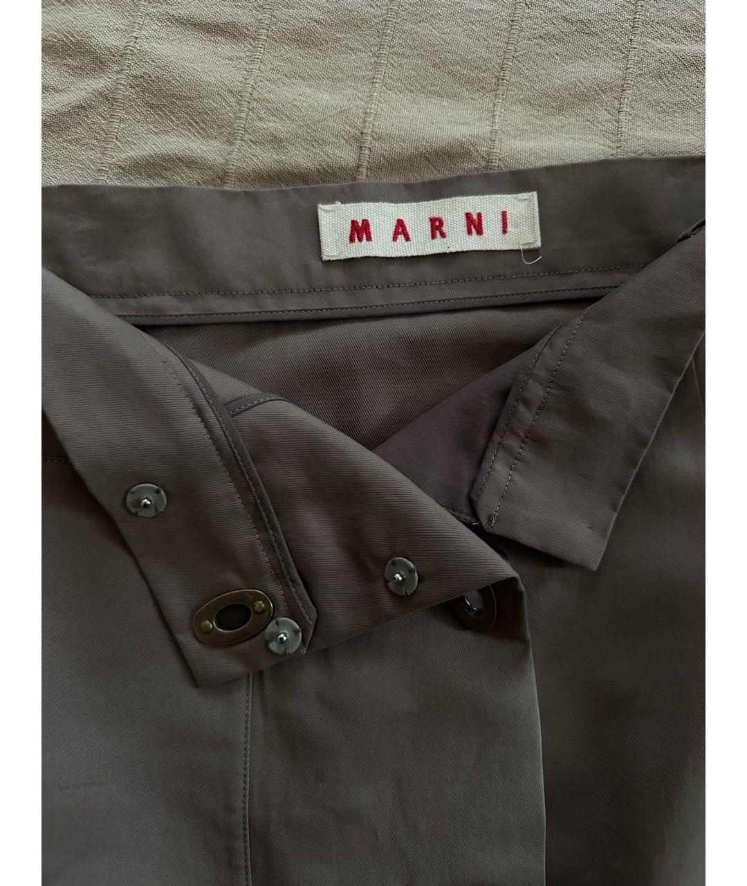 MARNI Бежевая хлопковая юбка миди, фото 4