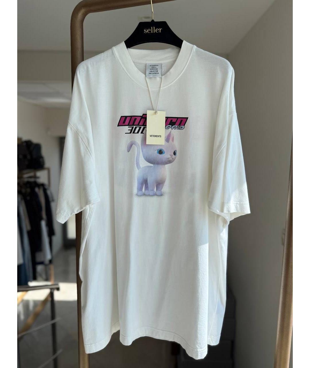 VETEMENTS Белая хлопковая футболка, фото 3