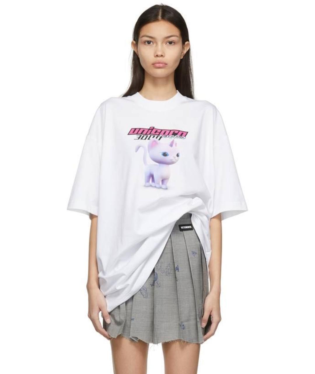 VETEMENTS Белая хлопковая футболка, фото 2