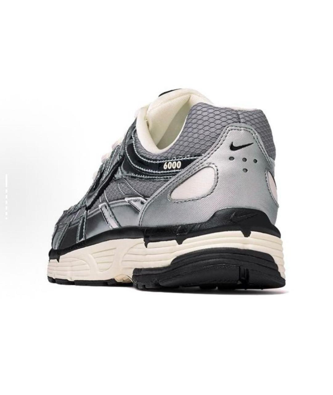 NIKE Серебряные текстильные низкие кроссовки / кеды, фото 4