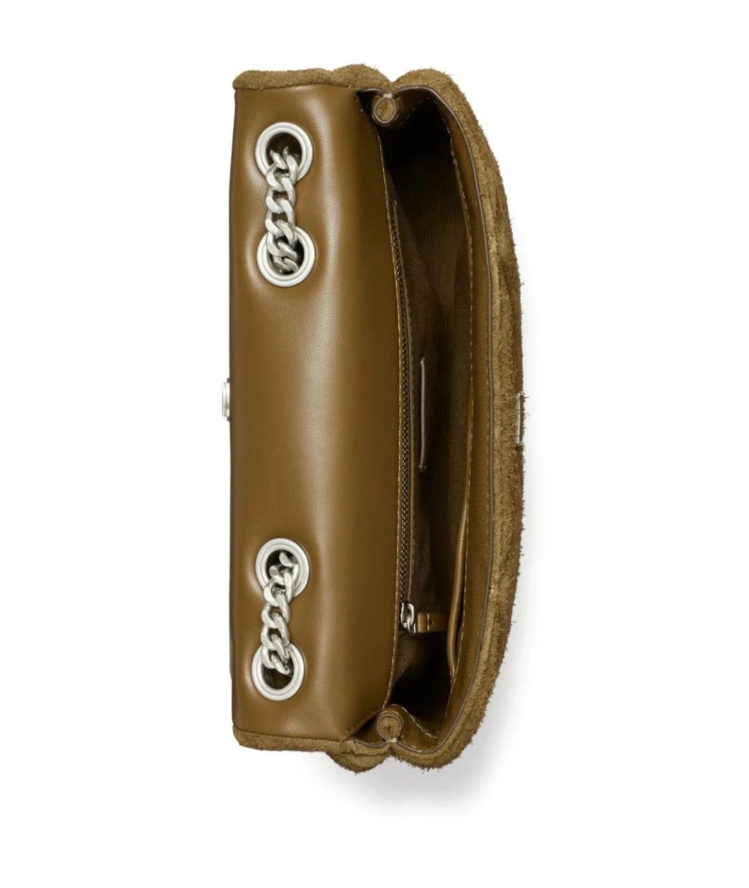 TORY BURCH Хаки замшевая сумка через плечо, фото 5