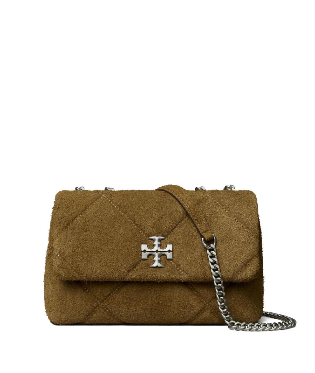 TORY BURCH Хаки замшевая сумка через плечо, фото 1