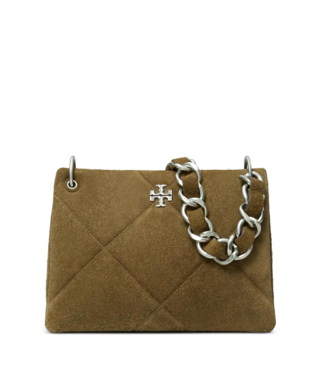 TORY BURCH Зеленая кожаная сумка через плечо, фото 1