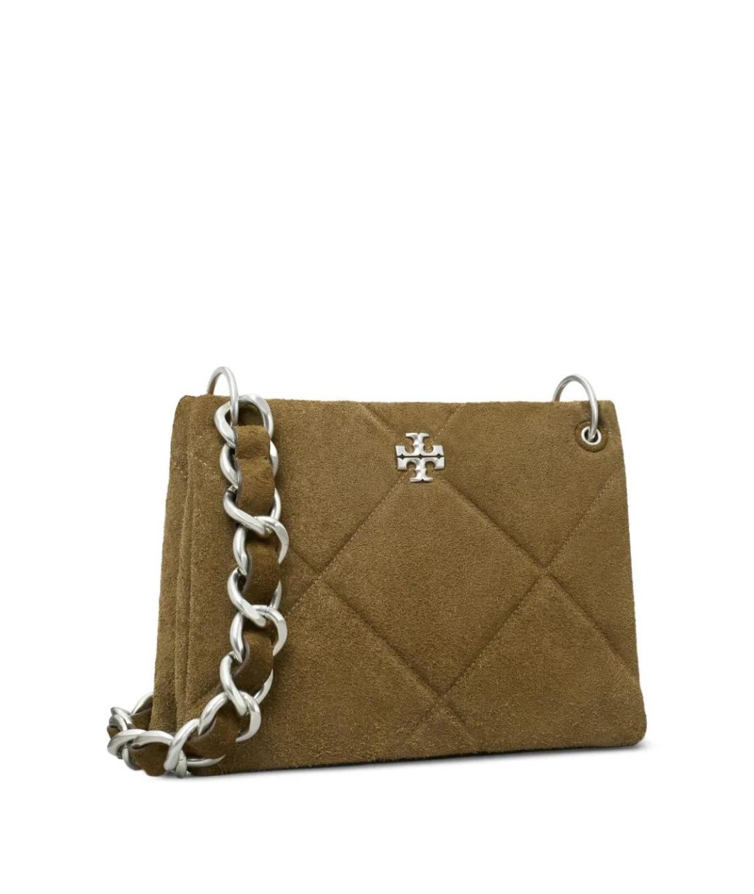 TORY BURCH Зеленая кожаная сумка через плечо, фото 3