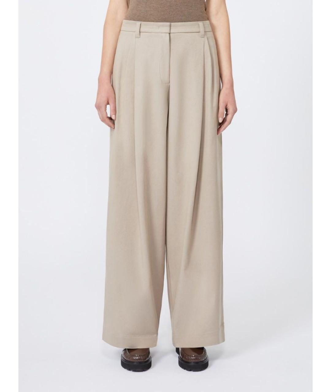 'S MAX MARA Бежевые прямые брюки, фото 2