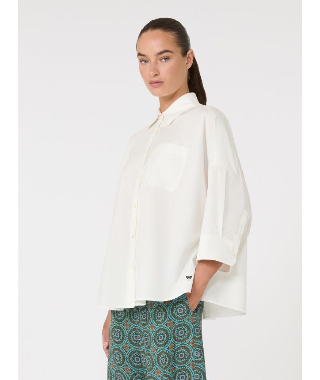WEEKEND MAX MARA Белая хлопковая рубашка, фото 4