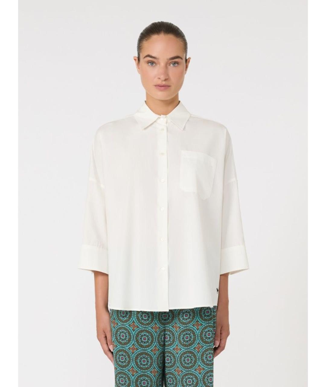 WEEKEND MAX MARA Белая хлопковая рубашка, фото 2
