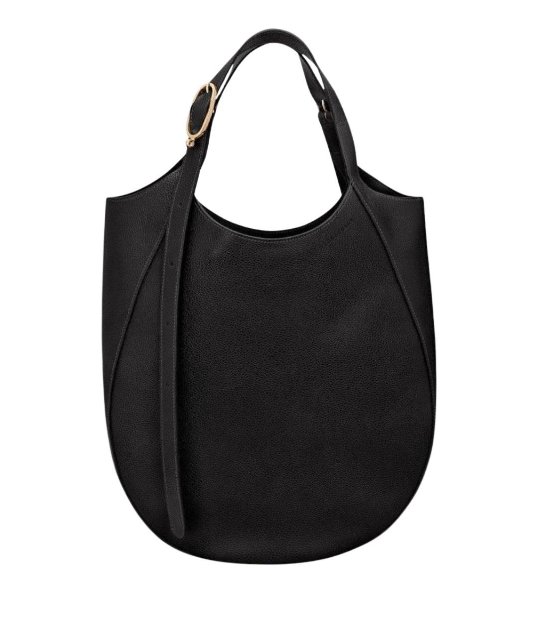 LONGCHAMP Черная кожаная сумка тоут, фото 1