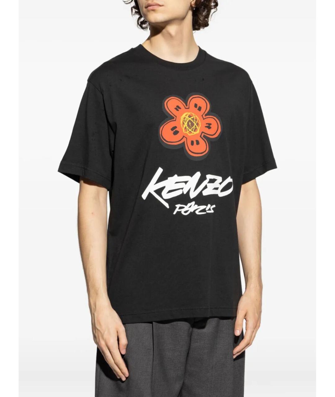 KENZO Черная хлопковая футболка, фото 4