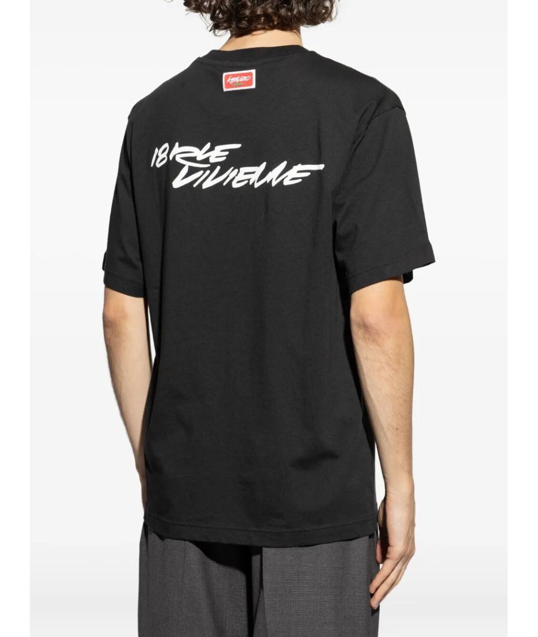 KENZO Черная хлопковая футболка, фото 3