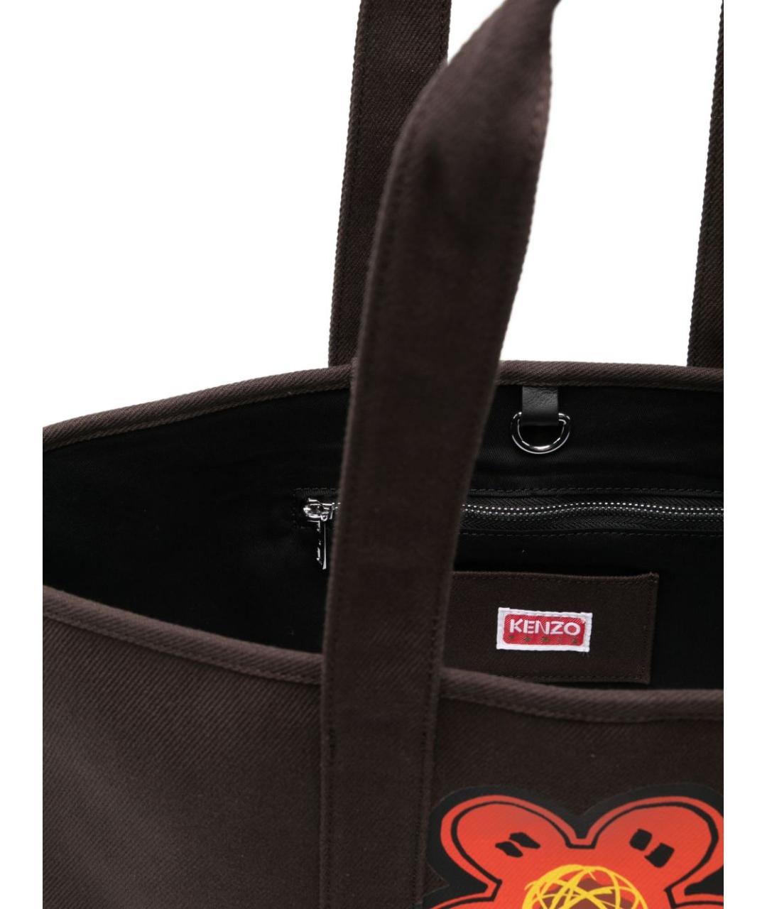 KENZO Коричневая хлопковая сумка тоут, фото 2