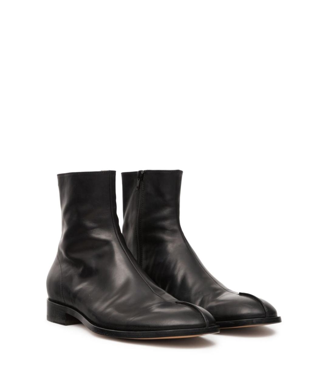 MM6 MAISON MARGIELA Черные кожаные высокие ботинки, фото 5
