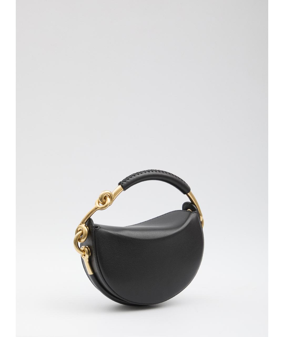 BURBERRY Черная кожаная сумка с короткими ручками, фото 2