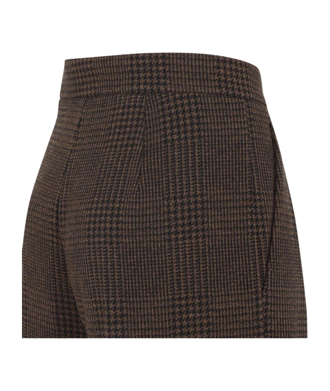 MAX MARA Коричневые полиэстеровые прямые брюки, фото 3