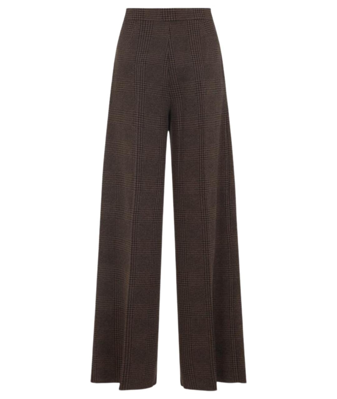 MAX MARA Коричневые полиэстеровые прямые брюки, фото 2