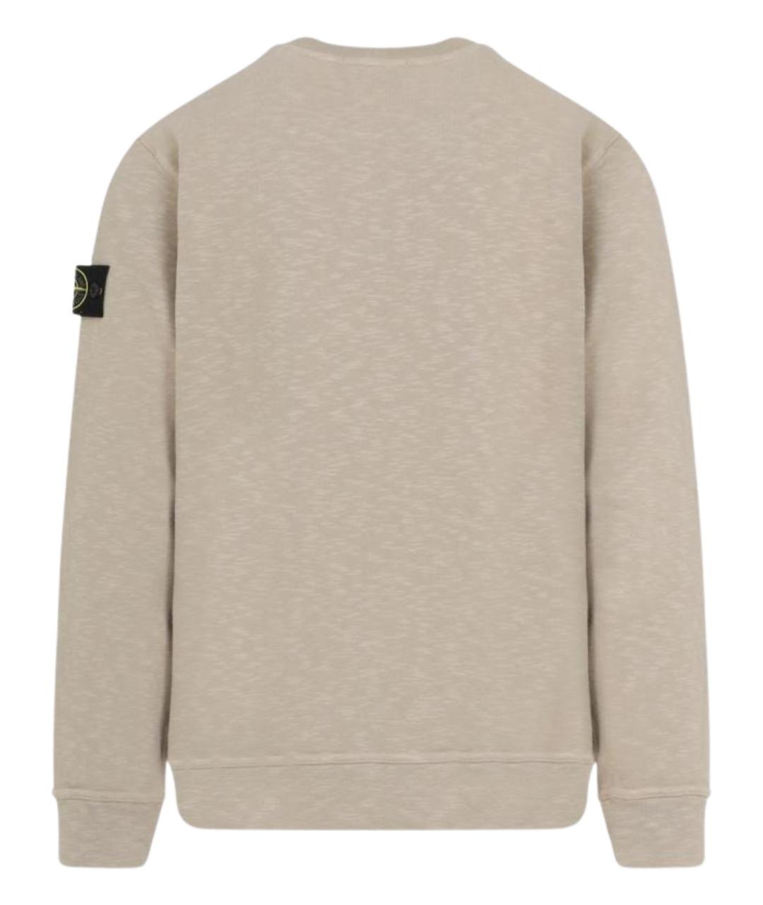 STONE ISLAND Бежевый хлопковый джемпер / свитер, фото 2