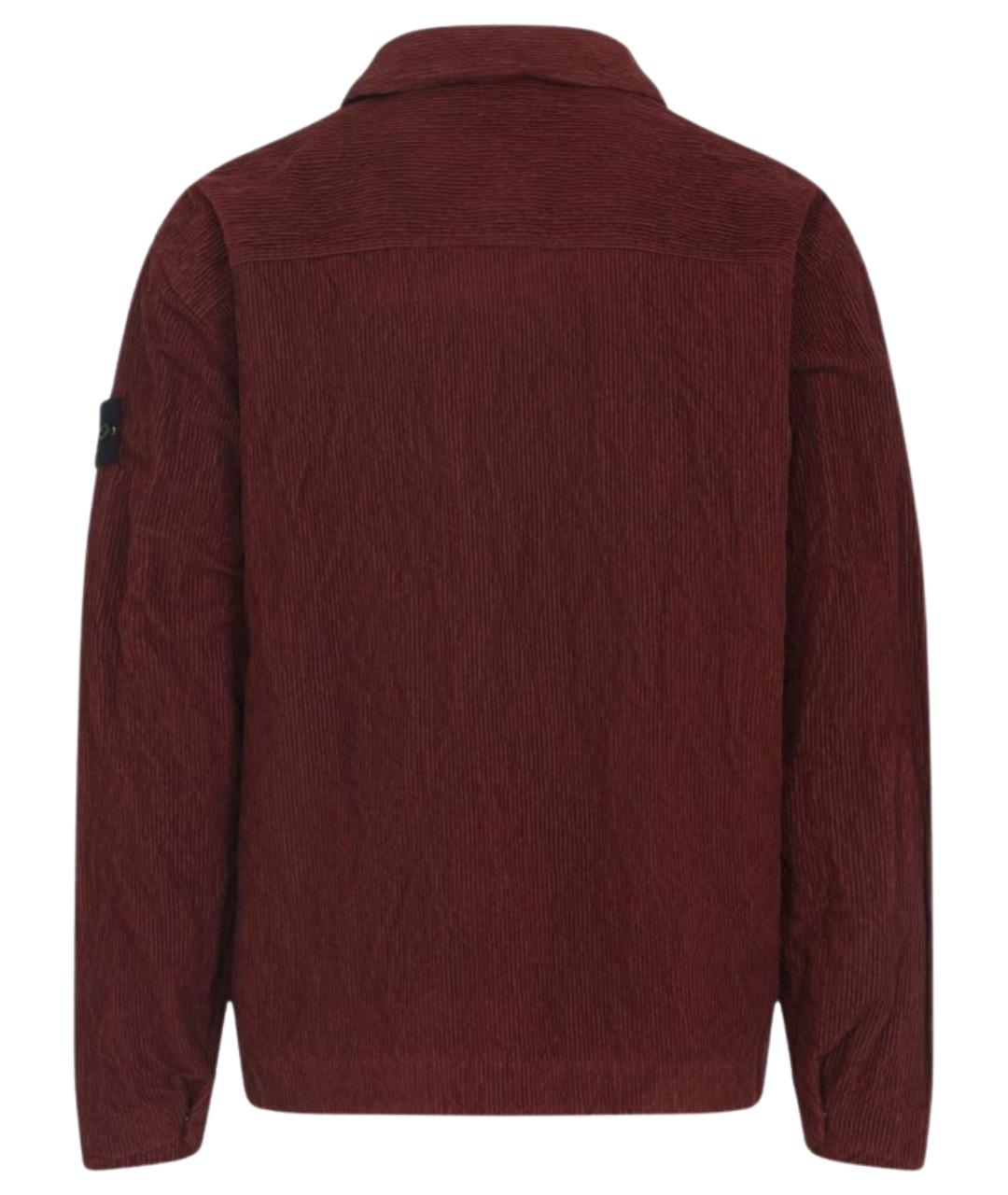 STONE ISLAND Бордовая хлопковая кэжуал рубашка, фото 2