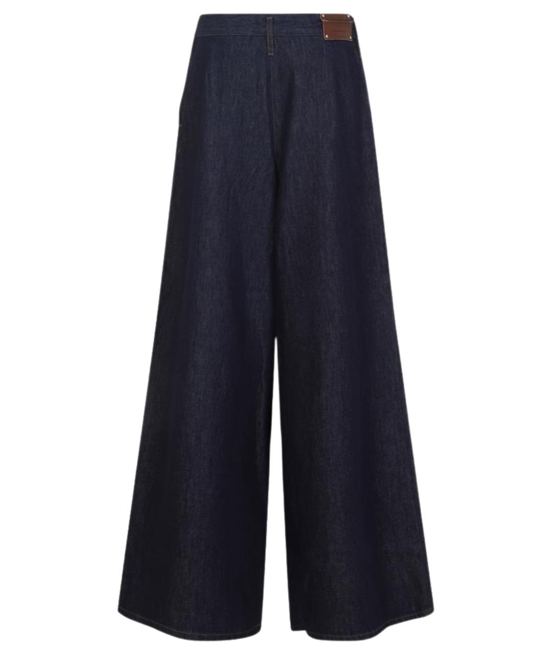 DRIES VAN NOTEN Синие хлопковые прямые брюки, фото 2
