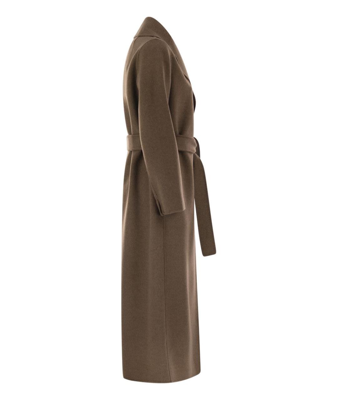 'S MAX MARA Коричневое шерстяное пальто, фото 3