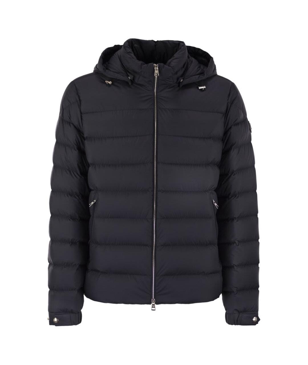 MONCLER Темно-синяя полиэстеровая куртка, фото 1