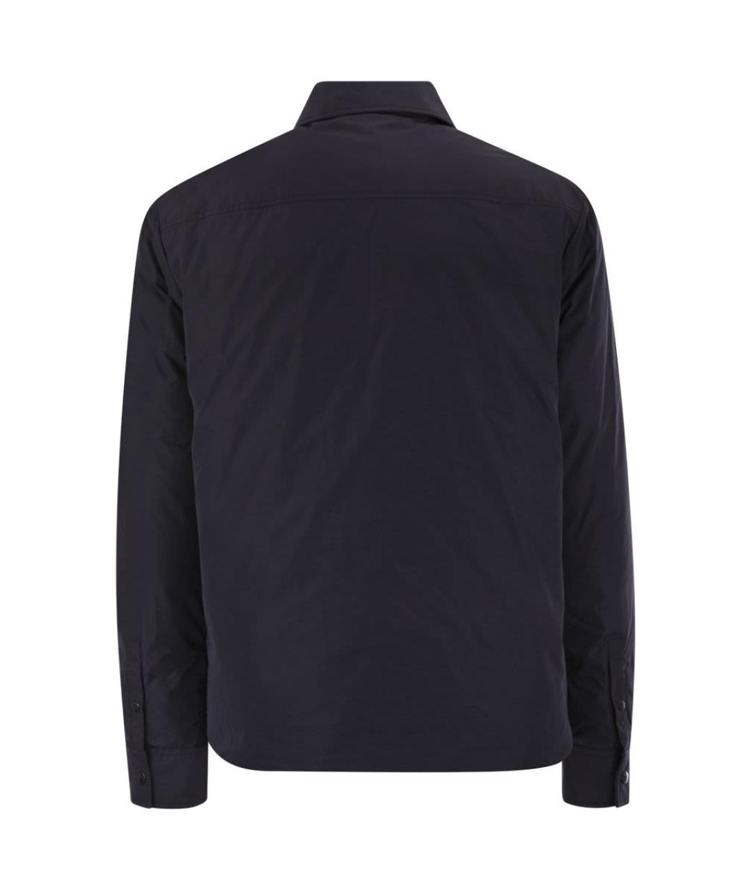 MONCLER Темно-синяя полиэстеровая куртка, фото 2