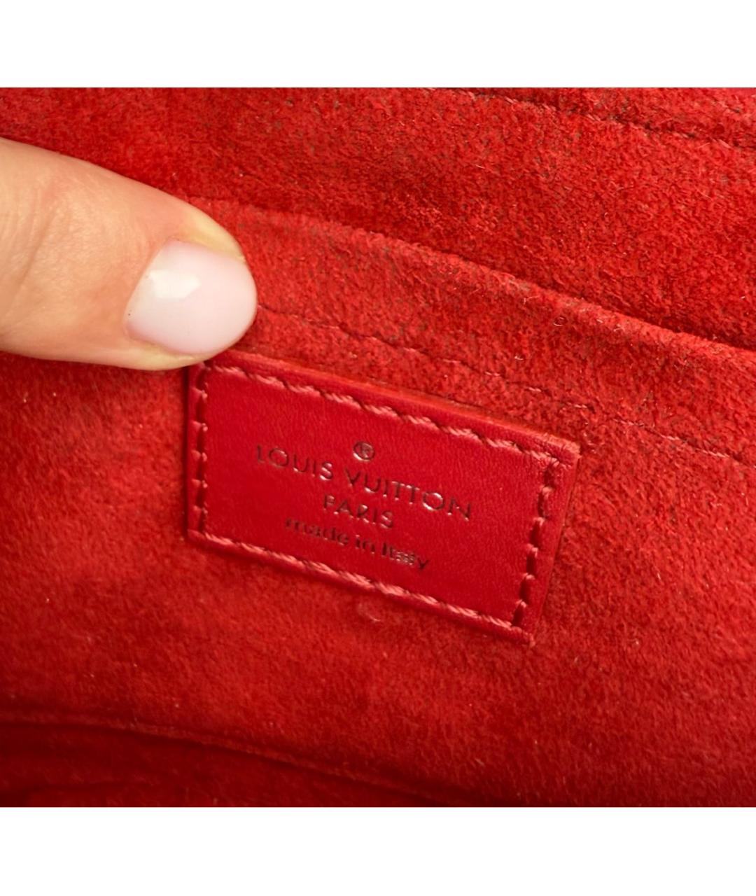 LOUIS VUITTON Красная кожаная сумка через плечо, фото 6