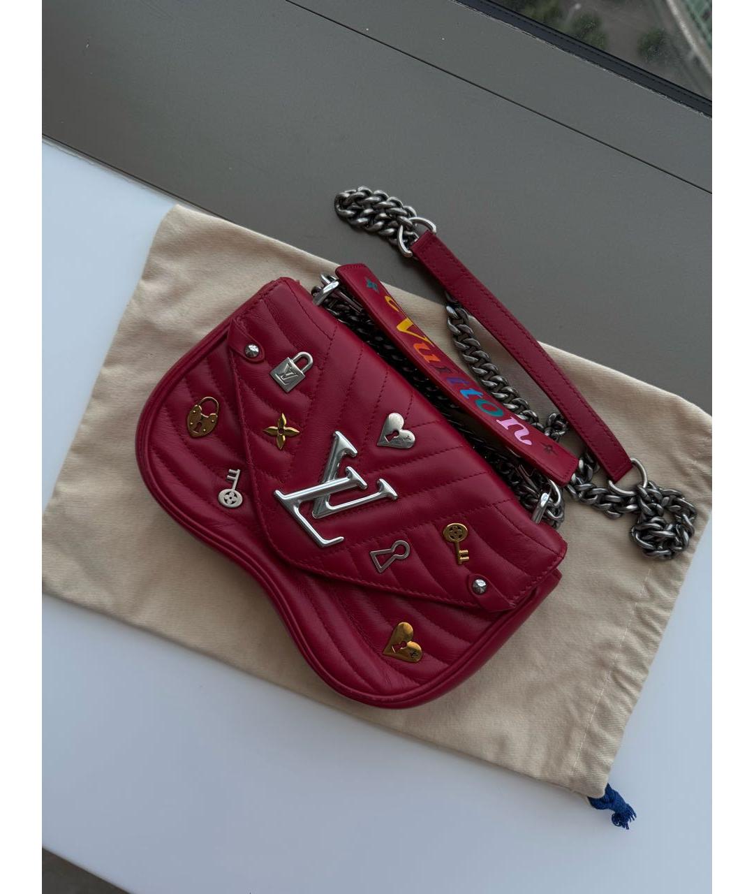 LOUIS VUITTON Красная кожаная сумка через плечо, фото 9