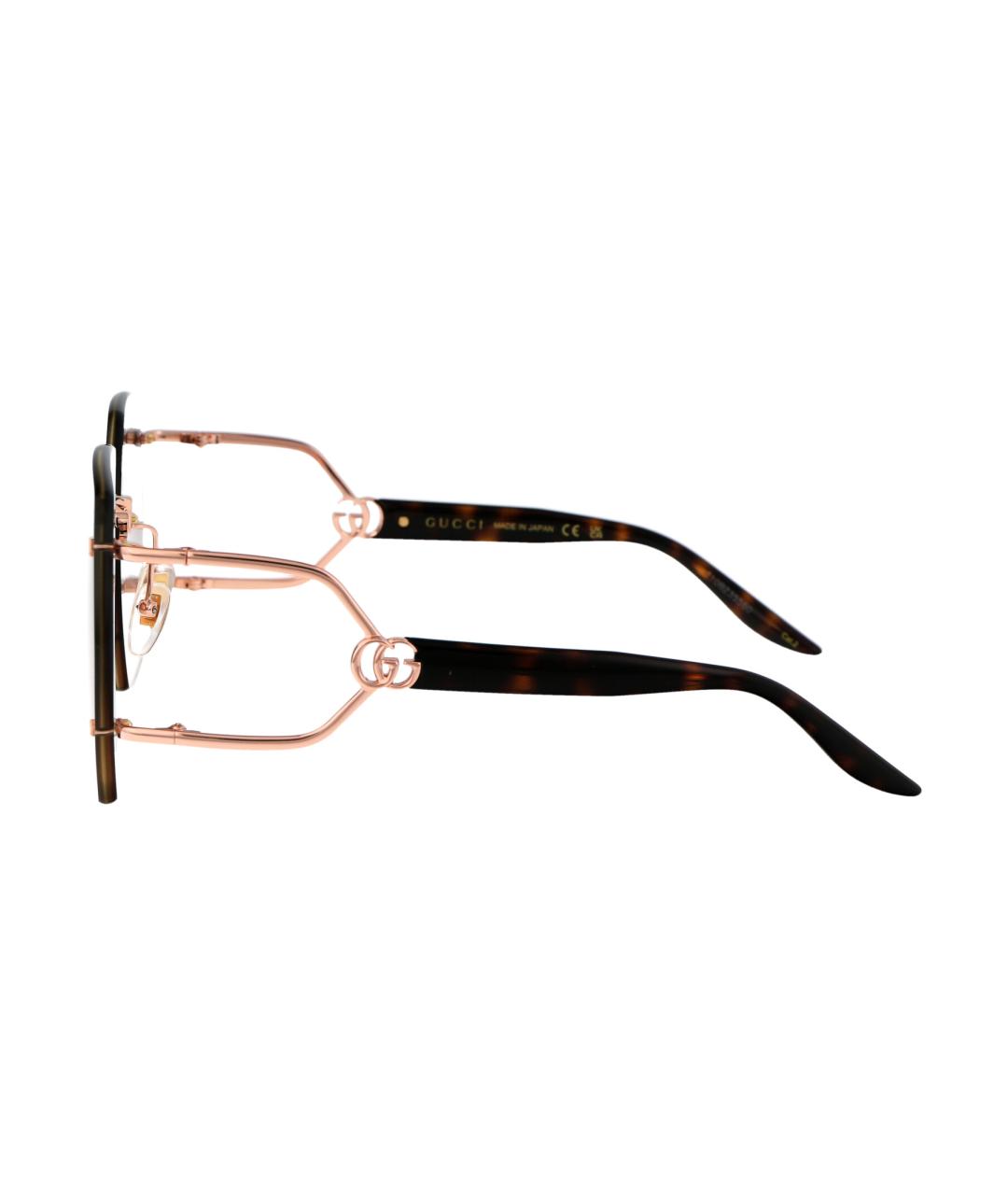 GUCCI Золотые металлические солнцезащитные очки, фото 5