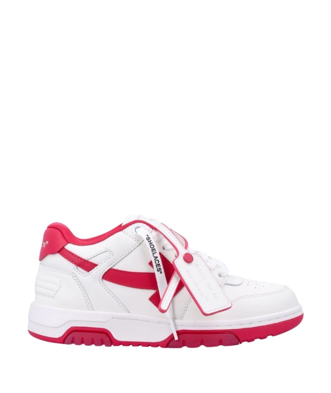 OFF-WHITE Белые кожаные кеды, фото 1