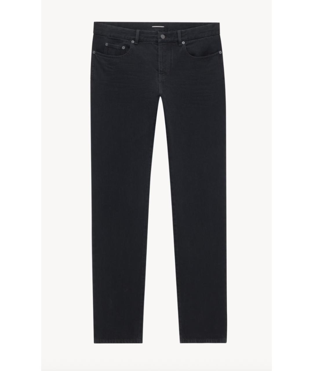 SAINT LAURENT Черные хлопковые прямые джинсы, фото 5